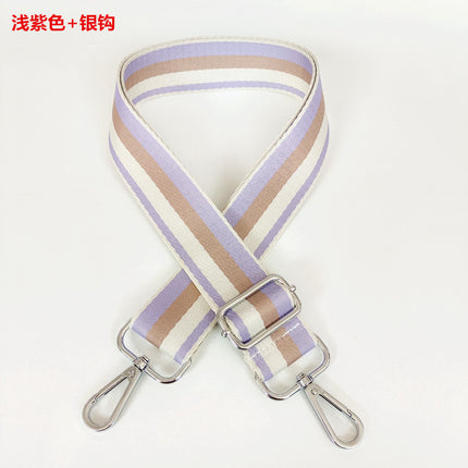 Thickened Color Stripe Wide Shoulder Strap Adjustable Shoulder Crossbody Bag Strap Small Fresh Women's Bag Extended Belt Wholesale Belt