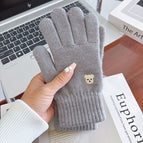 Cute bear embroidery gray