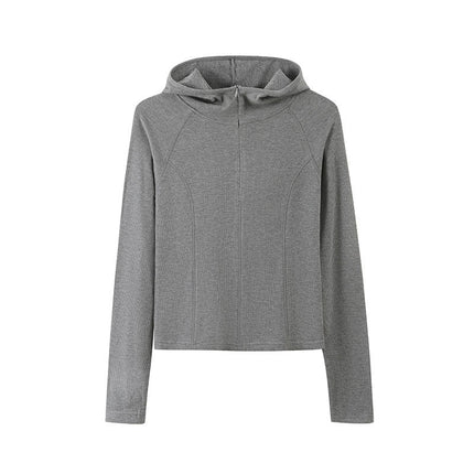 Spring Women's Jacket Figure Long Sleeve Zipper Hooded Elastic Slim-Fit Sweatshirt Sports New Fitness Yoga Clothes