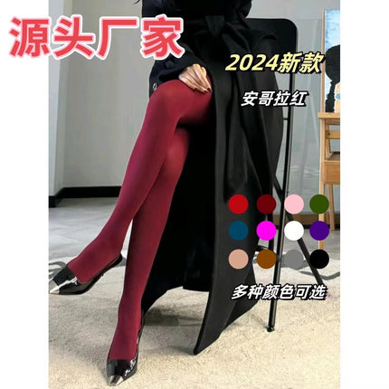 2025 New Pantyhose Spring and Autumn Color Pantyhose Slimming High Elastic Anti-crochet Candy Socks Base Socks Foreign Trade