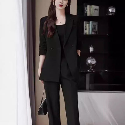Three-piece Suit Women's Spring and Summer 2024 New Temperament Goddess Fan High-end Business Wear Casual Women's Suit Jacket