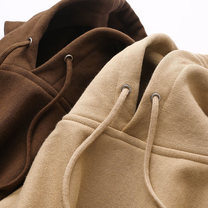 460g Spring and Autumn Earth Color Chocolate Sweatshirt Brown Retro Hooded Sweatshirt