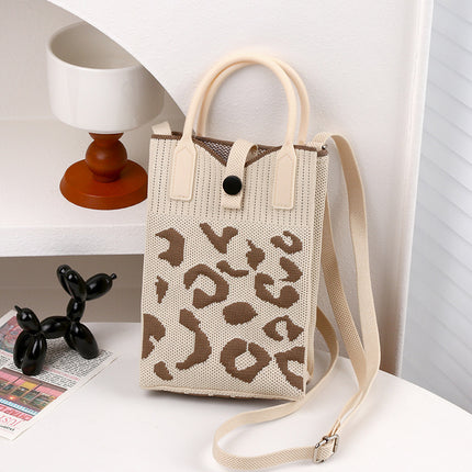 Knitted Bag New Casual Women's Fashionable Korean Style Fashionable Portable Niche Single Shoulder Crossbody Mobile Phone Bag Adjustable Shoulder Strap