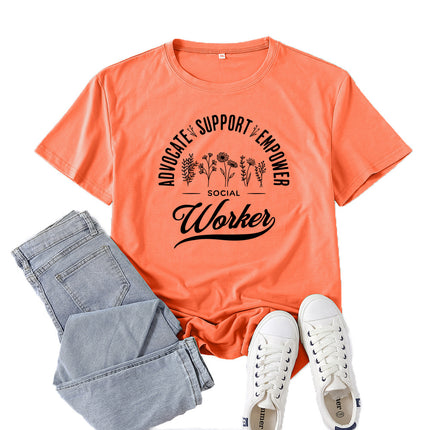 Amazon Supply Advocate Support Empower Printed Short-Sleeved Women's Casual Summer Casual
