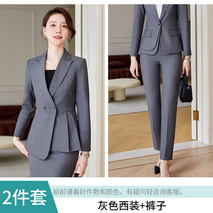 Suit suit women's spring and autumn fashion temperament goddess fan Gao end professional suit sales office workwear sales work clothes
