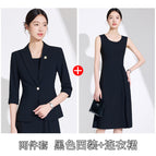 Two-piece set black suit + dress / S