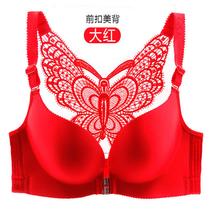 Wholesale Front Button Non-Wired Large Size Bra for Fat Girls Push-Up Adjustable Beautiful Back Seamless Thin Sexy Intimates