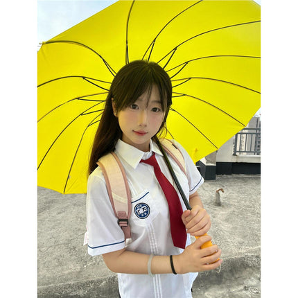 Small Rate Same Style Middle School Uniform Women's Short-sleeved Shirt Organ Pleated Senior high school Students Graduation Class Uniform Basic suit