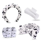 Leopard print white 5-piece set (seam interface wrist strap)