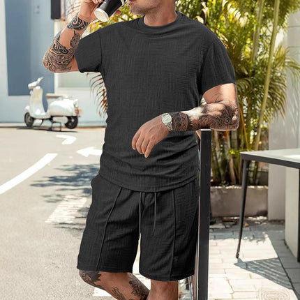 2025 Cross-Border American Muscle Sports Fitness Short-Sleeved Suit Men's Basketball Autumn Running Training Towel Cloth Stripess