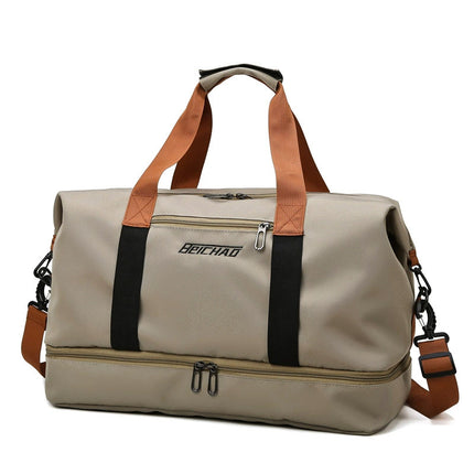 New Style Travel Bag for Women, Waterproof, Large Capacity, Dry and Wet Separation, Gym Bag, Can Be Attached to Trolley, Portable Storage Bag