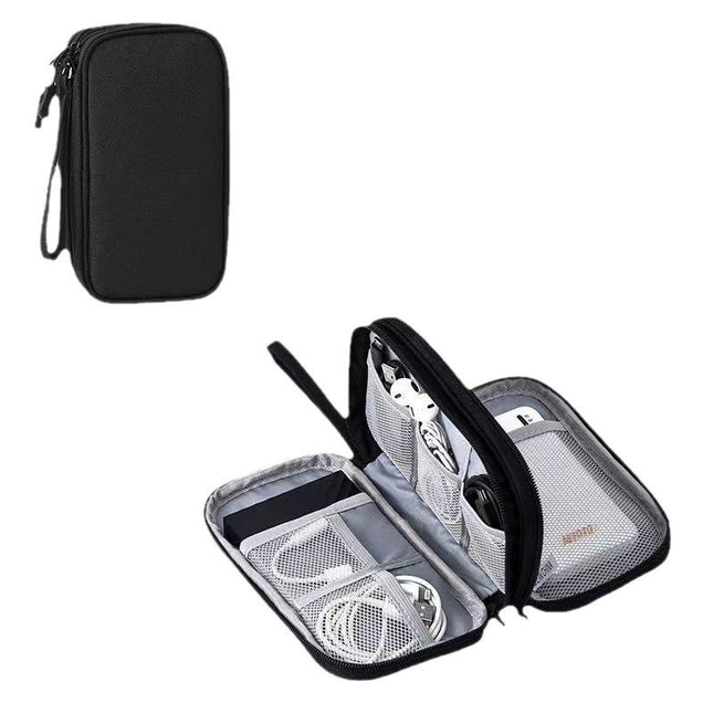 Data Cable Storage Bag, Waterproof, Multi-Functional, Earphone Power Cord Storage Bag, Portable Three-Layer Organizer Bag, Travel Essential