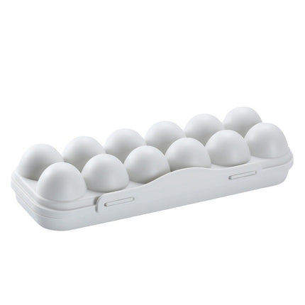 Anti-collision egg storage box refrigerator storage household pp with lid snap-on 12-compartment egg box independent egg holder