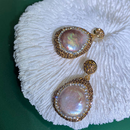 Natural Baroque natural shape pearl hand-set diamond earrings earrings earhooks Joker factory direct wholesale