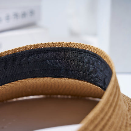 Amazon Hot Selling Straw Hat Women's Empty Top Straw Hat Rollable Adjustable Empty Top Straw Hat Duck Tongue Folding Straw Hat