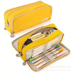 Oxford cloth double-open pencil case [yellow]