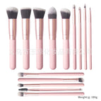 14 pink gold makeup brushes