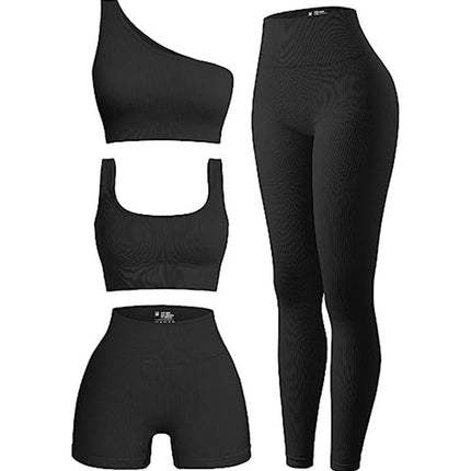 Yoga Clothing Women's 2024 New Short-sleeved Sports Fitness Pilates Training Clothing Top High-grade Four-piece suit