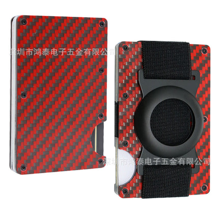 Cross-border Forged Carbon Pattern Card Holder RFID Metal Card Holder Red Forged Carbon Blue Forged Carbon Men's Minimalist Ultra-thin Wallet