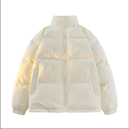 2025 Winter Men's Thickened Warm Stand Collar Cotton Jacket Couple Cross-Border Korean Fashion Puffer Jacket Cotton Coat