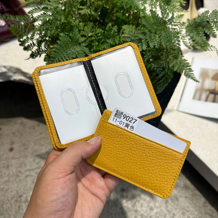 Cross-Border Foreign Trade New Genuine Leather Multi-Ring Binder Mirror Window Small Card Holder First Layer Cowhide Card Bag Document Storage Card Album Card Holder