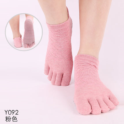 Toesox quality new gradient yoga socks tie-dyed backless five-finger socks sports pilates dispensing non-slip socks