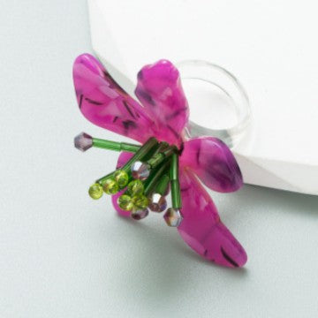 Cross-border New Trend Bohemian Flower Ring Women's Personality Exaggerated Elegant High Quality Ring Hand Jewelry