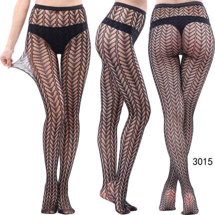 Factory In-Stock European and American Style Pantyhose, Summer Fishnet Stockings, Fashionable Girls' Sexy Patterned Jacquard Lace Hollow-Out Retro