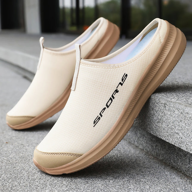 Men's Shoes New Style Slippers Breathable Lightweight Casual Shoes Autumn Simple Half-Slip Soft Sole Slip-On Shoes Men's Wholesale