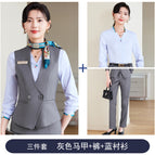 Gray vest + 5033 gray pants + 6023 blue shirt / S
