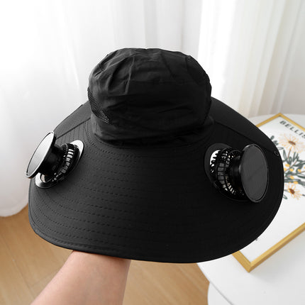 Summer Big Eave Electric Sun Hat Fan Hat Men's UV Protection Fisherman Hat Sun Hat Women's Sun Hat