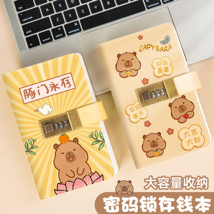 Kapi Barra Deposit Book Bookkeeping Book Cash Storage Bag Primary School Student Family Locked Financial Deposit Bag Hand Ledger Book
