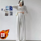 White gray-fleece style [high quality] / S