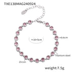 TXE138-Steel Toner Zircon Bracelet