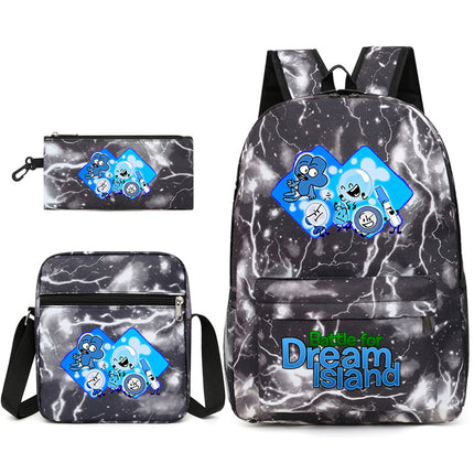 Battle for Dream Island Backpack Dream Island Schoolbag Three-Piece Canvas Backpack