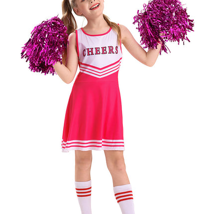 2025 New Cross-Border Children's Cheerleading Uniforms Four-Color Cheerleading Football Baby Dress Cheerleading Ball Suit