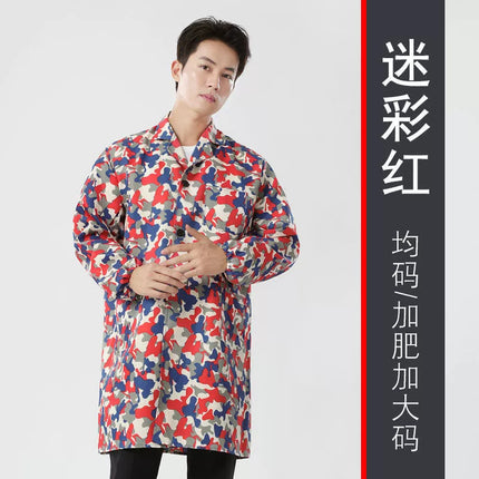 Blue coat overalls printing and handling labor protection clothing embroidery long sleeve dust-proof clothing tooling wholesale factory overalls printing