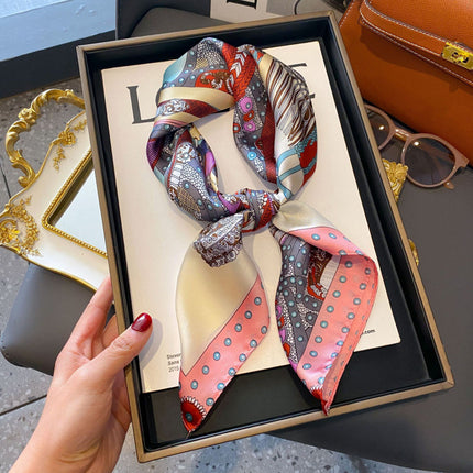 70cm Imitation Silk Square Scarf Fashion All-match Silk Scarf Professional Scarf Korean Style Neck Protection Scarf Decorative Small Square Scarf