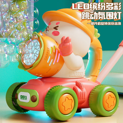 Dinosaur Trolley Bubble Blowing Machine Cute Fun Animal Modeling Children's Walkers Rabbit Push Music Stall Toys