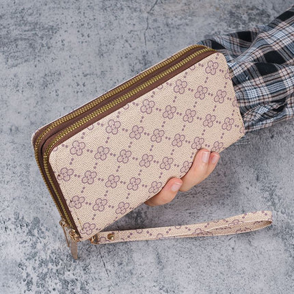 Support Cross-Border Labeling, Fashionable and Simple Women's Wallet, Large-Capacity Card Holder, Multi-Functional Clutch Bag, Double Zipper Wallet