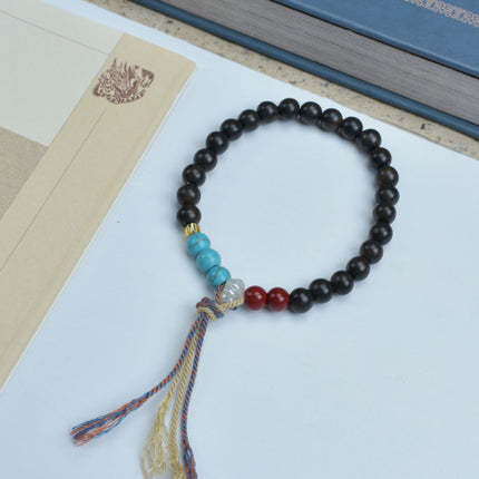 Shen Guibao Chen Xiang 8mm Double Ring Half Bracelet Barrel Bead Bracelet Five Sutra String Beads Niche Wen Play Jewelry Wholesale