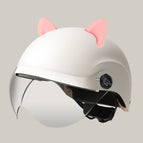 One size fits all / Summer helmet frosted white + summer helmet transparent mirror + accessories (rabbit ears pink)