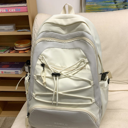 Mountain-Style Outdoor Hiking Backpack for Women, Large Capacity, Unique Design, Lightweight, High-End Gray School Bag for High School Girls