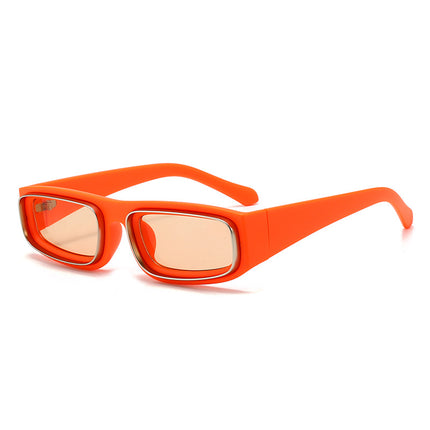 New European and American Fashion Versatile Sunglasses Trendy Square Frame Textured Metal Ring Sunglasses Cross-Border Anti-Uv Sunglasses