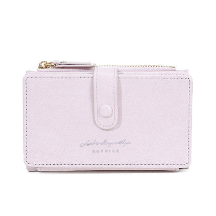 Cross-Border Southeast Asia Multi-Card Slot 80% off Women's Wallet Card Holder Integrated Pu Lacquer Simple Mid-Length Women's Wallet