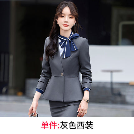 Fashion overalls suit stewardess business attire female temperament beautician front desk jewelry store sales department spring and autumn tooling