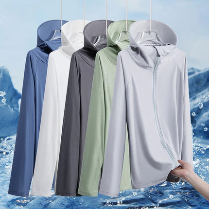 Summer Ice Silk Sun Protection Clothing for Men 2025 New Anti-Uv Thin Breathable Sun Protection Clothing Outdoor Fishing Jacket Trendy