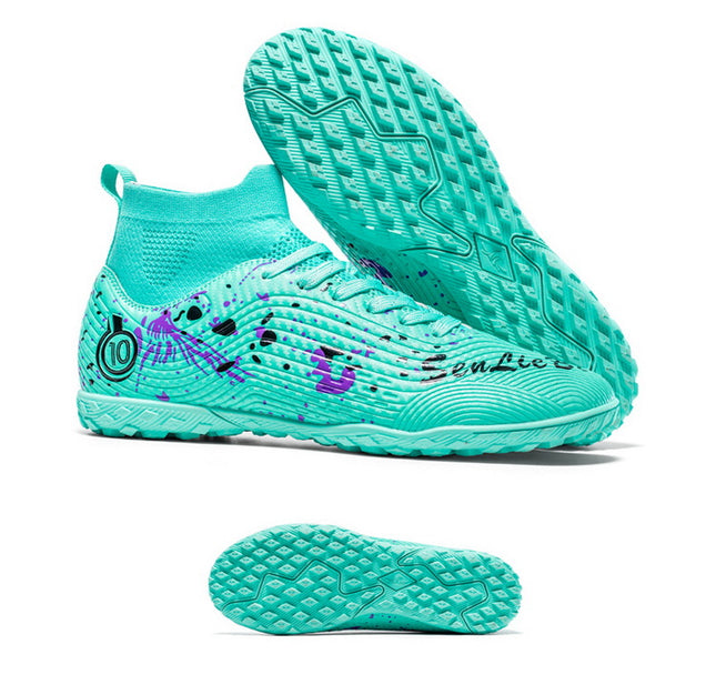Cross-Border High-Top Football Shoes Broken Nails Ag Long Spike Sneakers for Adults, Kidsren and Students, Artificial Turf Sports Training Shoes for Men