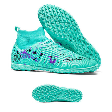 Cross-Border High-Top Football Shoes Broken Nails Ag Long Spike Sneakers for Adults, Kidsren and Students, Artificial Turf Sports Training Shoes for Men