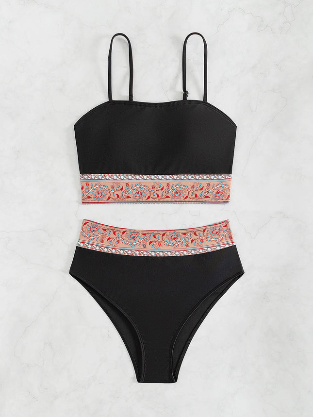Sexy High Waist Sling Bikini / Bikini Taille Haute Bretelles Sexy
